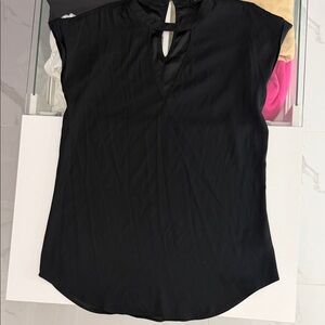 Express Black Keyhole Blouse